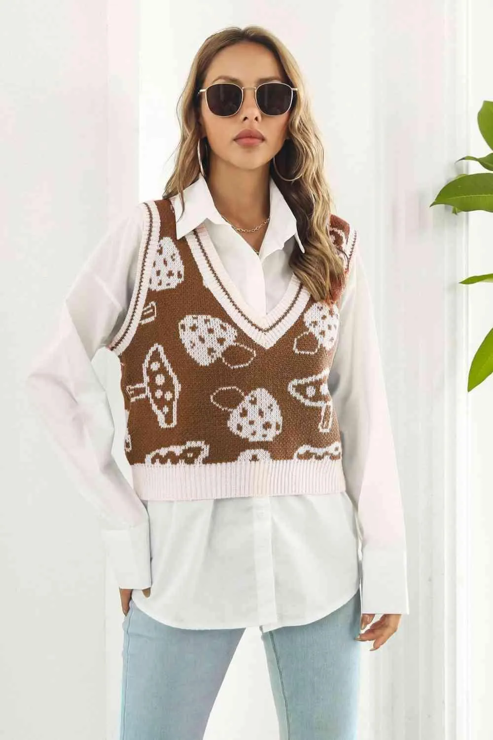 Warm Cover-Up Sleeveless V Neck Sweater Vest