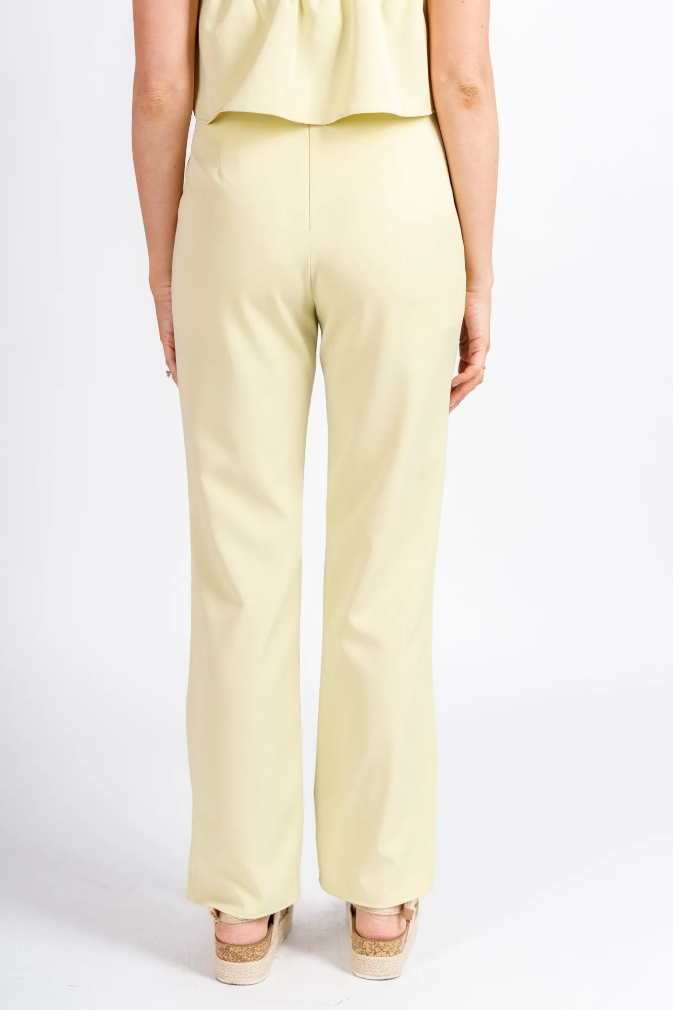 Wide leg midi pants citron