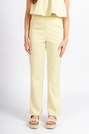 Wide leg midi pants citron