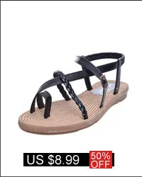 Women Flat Sandals Rhinestone String Bead Casual Flats