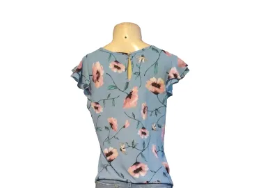 Women's Blue Floral Blouse