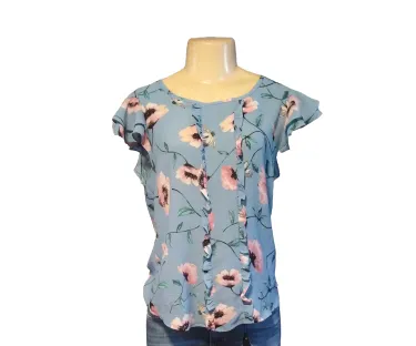 Women's Blue Floral Blouse