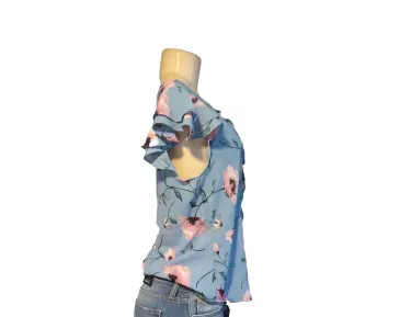 Women's Blue Floral Blouse
