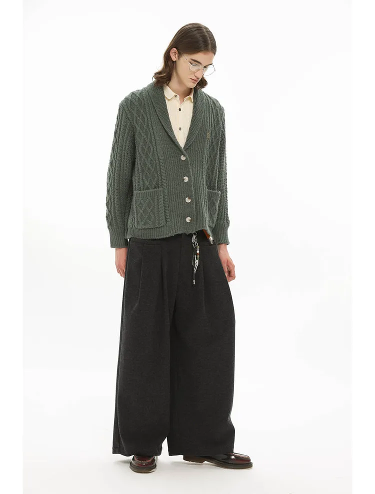 Wool Wide Leg Pants