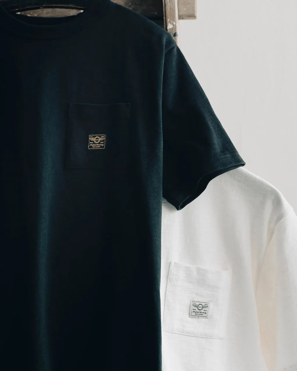 Workwear Pocket Slub T-Shirt Bundle - Washed Black & Off White