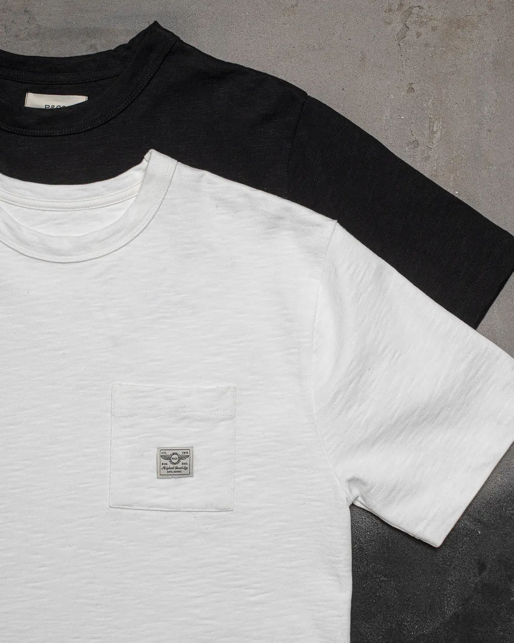 Workwear Pocket Slub T-Shirt Bundle - Washed Black & Off White
